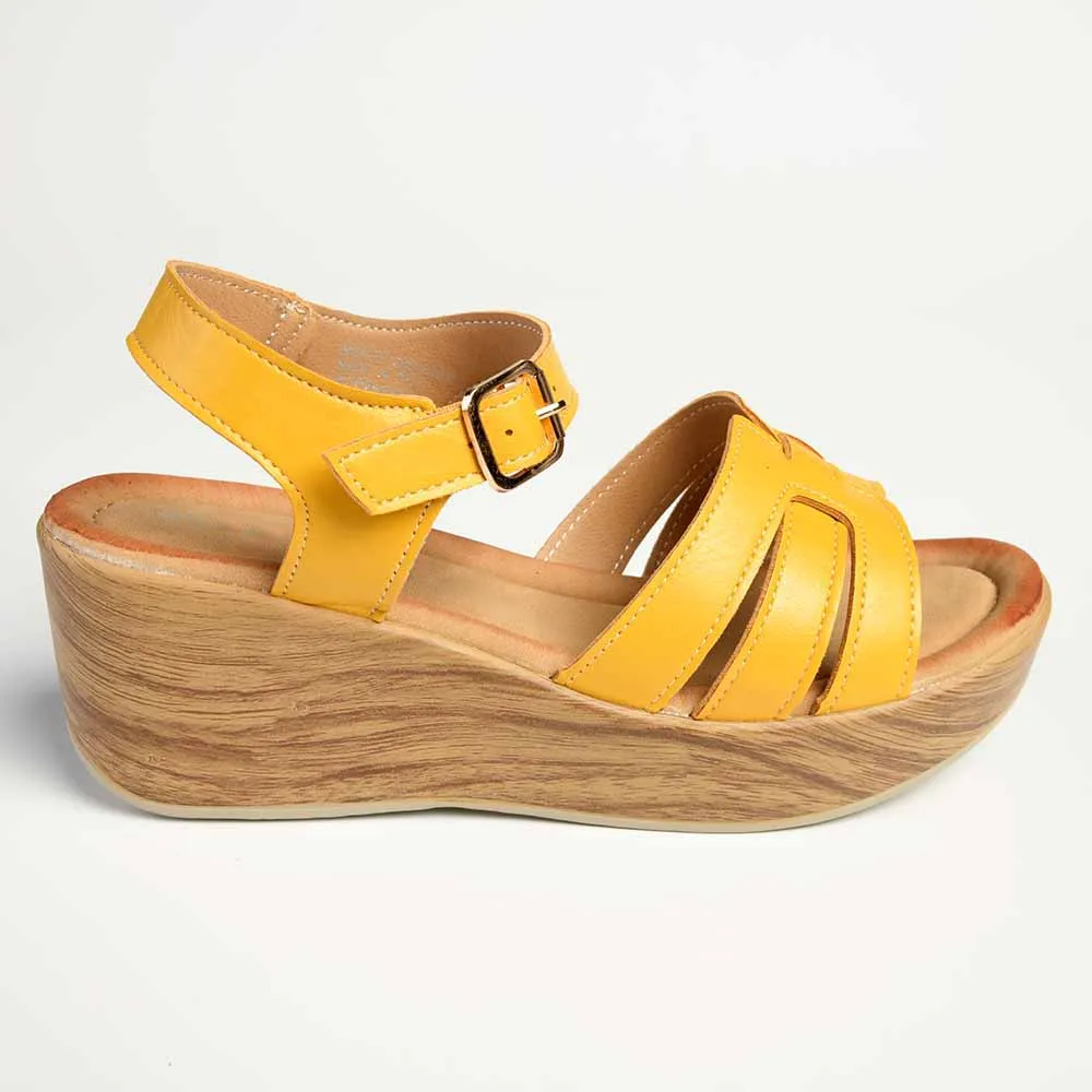 Alessio Ladies Platform Fashion Sandal - Mustard