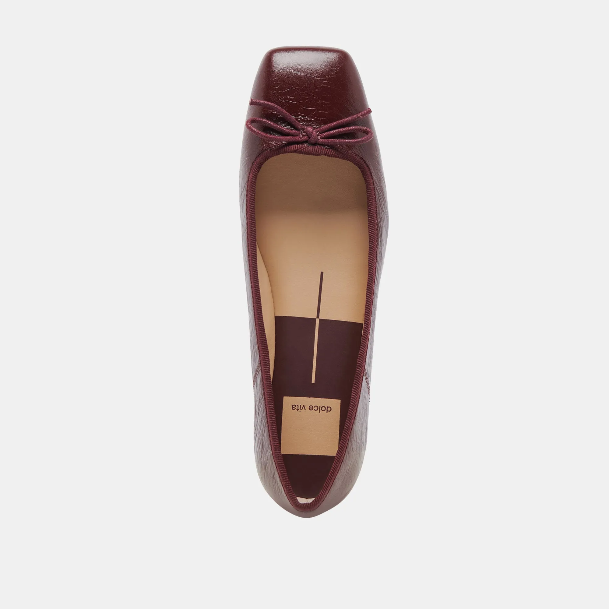 ANISA BALLET FLATS CRANBERRY CRINKLE PATENT