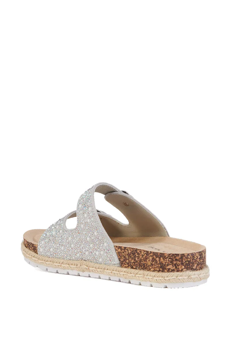 AZALEA WANG AQUILA SILVER EMBELLISHED SANDAL