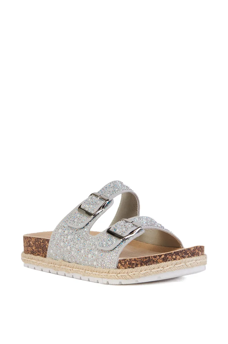 AZALEA WANG AQUILA SILVER EMBELLISHED SANDAL