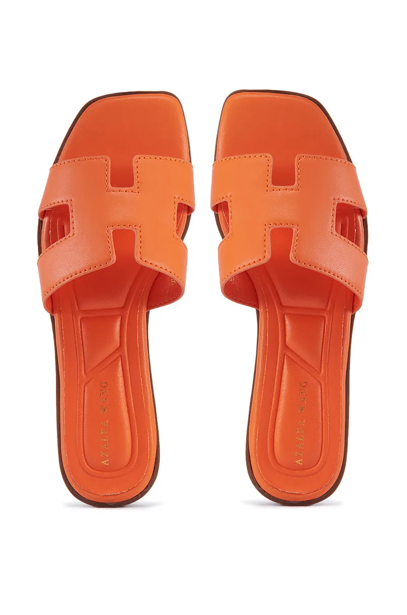 AZALEA WANG HOWDY ORANGE FLAT SANDAL