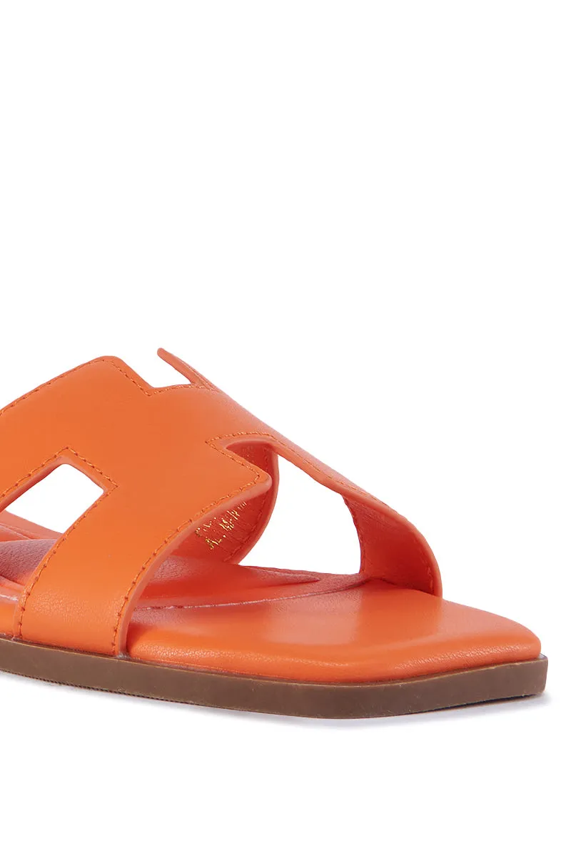 AZALEA WANG HOWDY ORANGE FLAT SANDAL