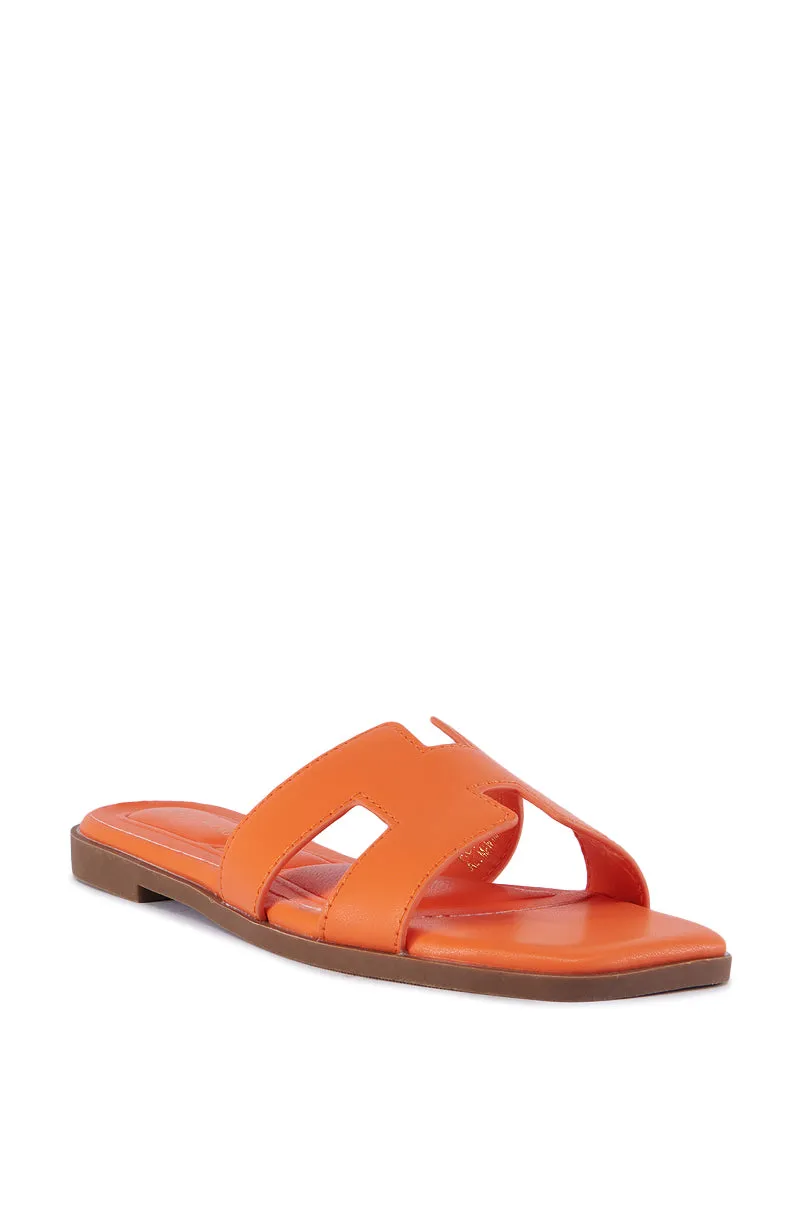 AZALEA WANG HOWDY ORANGE FLAT SANDAL