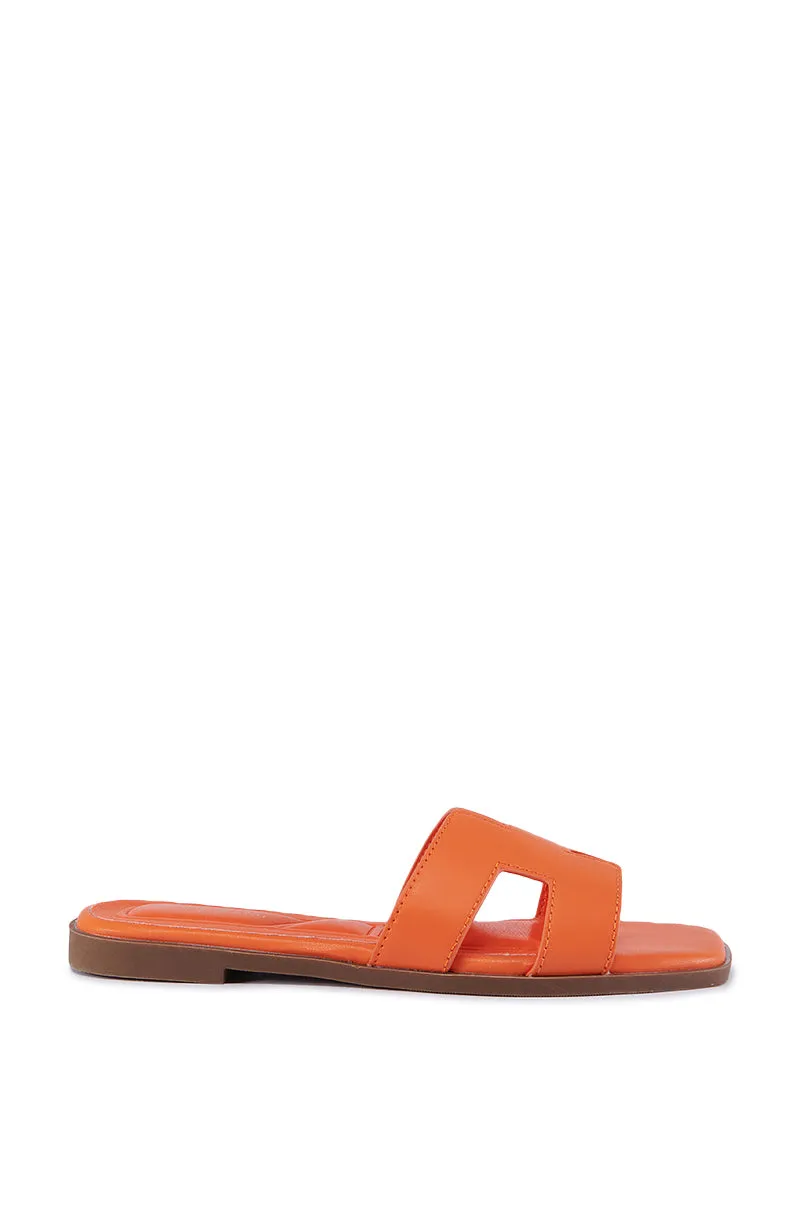 AZALEA WANG HOWDY ORANGE FLAT SANDAL