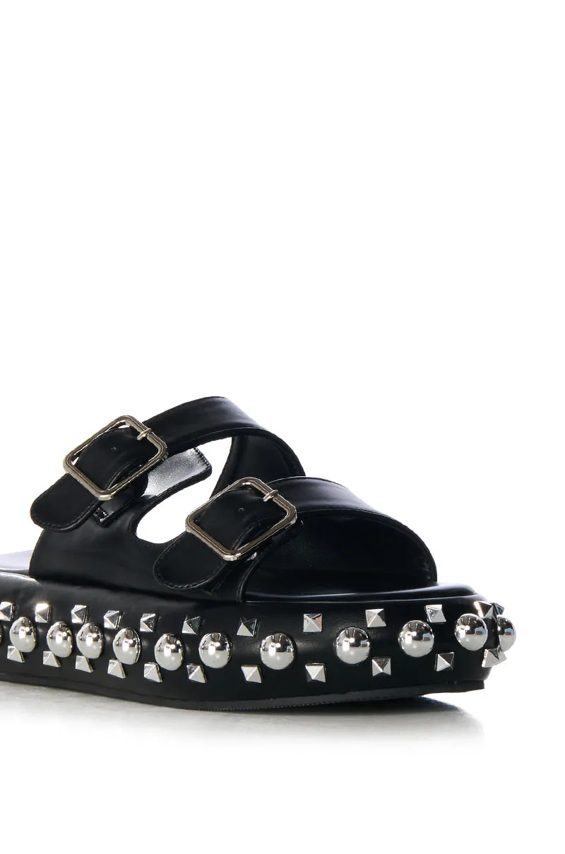 AZALEA WANG MCKELLEN STUDDED FLAT SANDAL