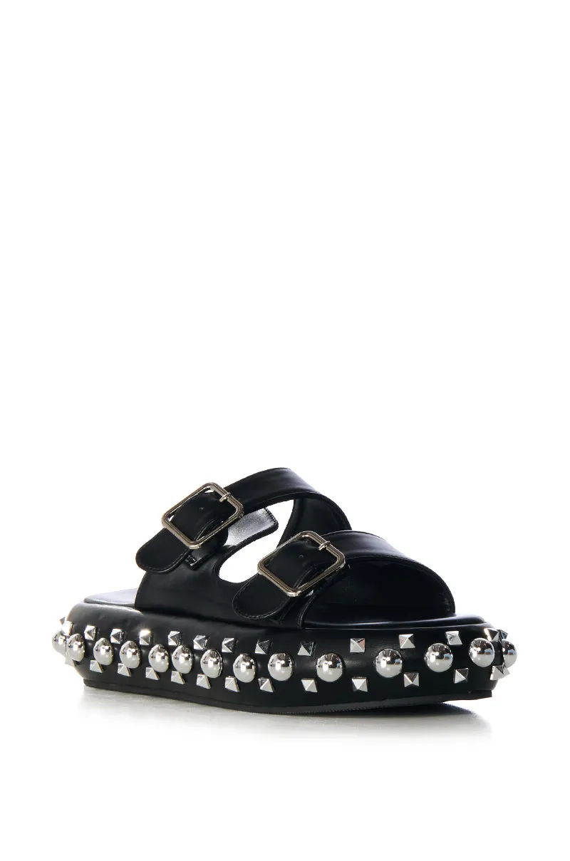 AZALEA WANG MCKELLEN STUDDED FLAT SANDAL