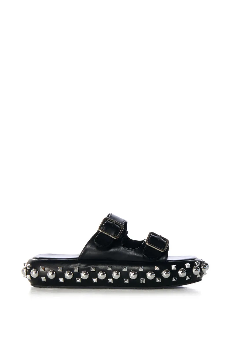 AZALEA WANG MCKELLEN STUDDED FLAT SANDAL