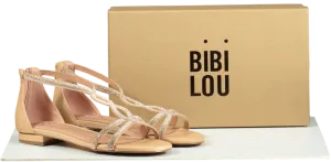 Bibi Lou Nude Swarovski Embellished Strappy Sandals UK 5 EU 38