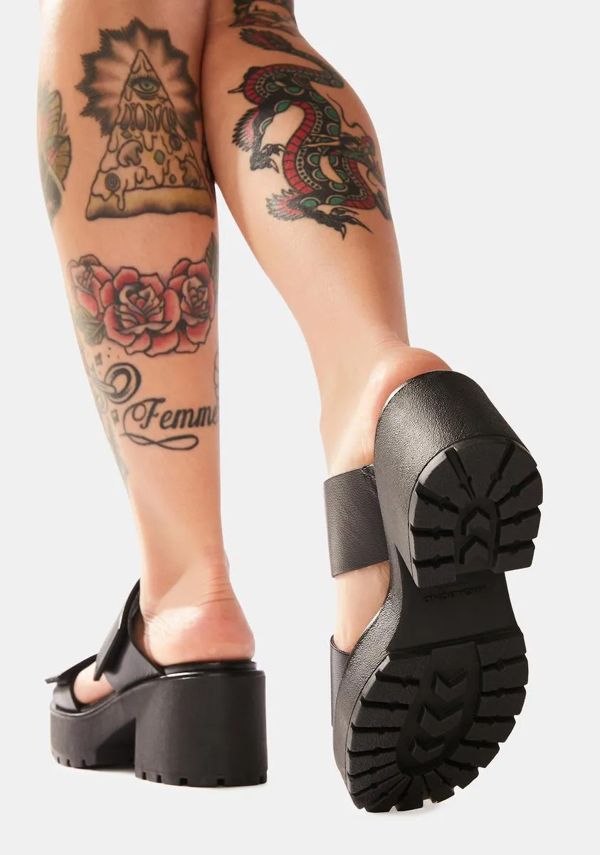 Black Dioon Platform Sandals