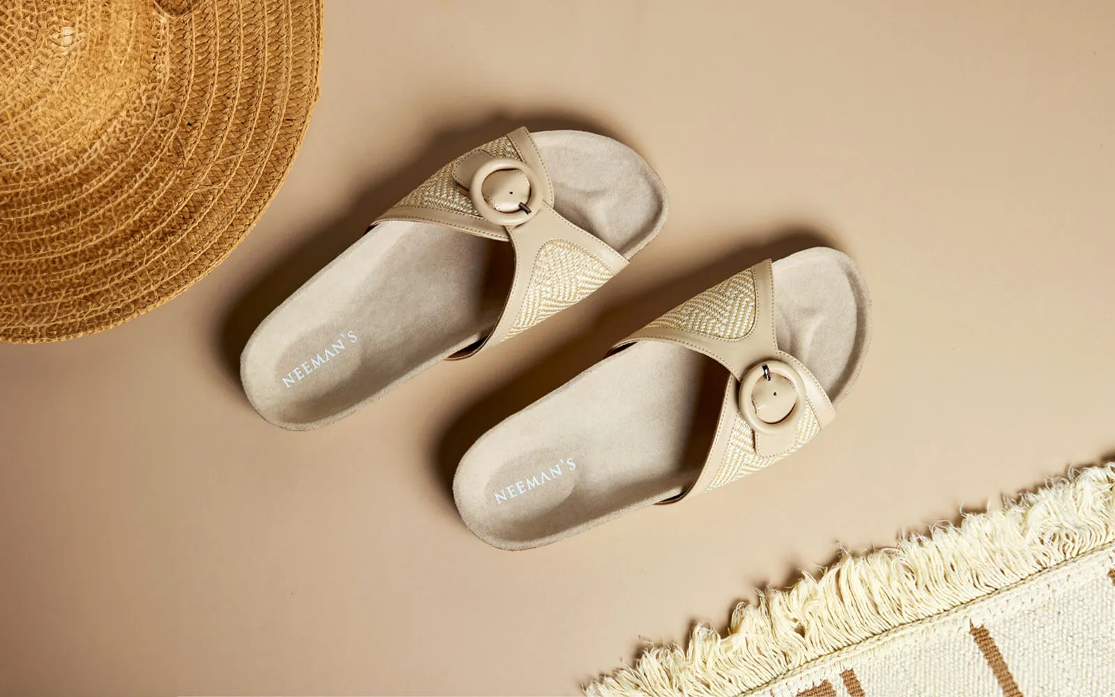 Boheme Chic Slides : Beige