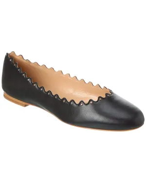 Chloé Lauren Scalloped Leather Ballet Flat