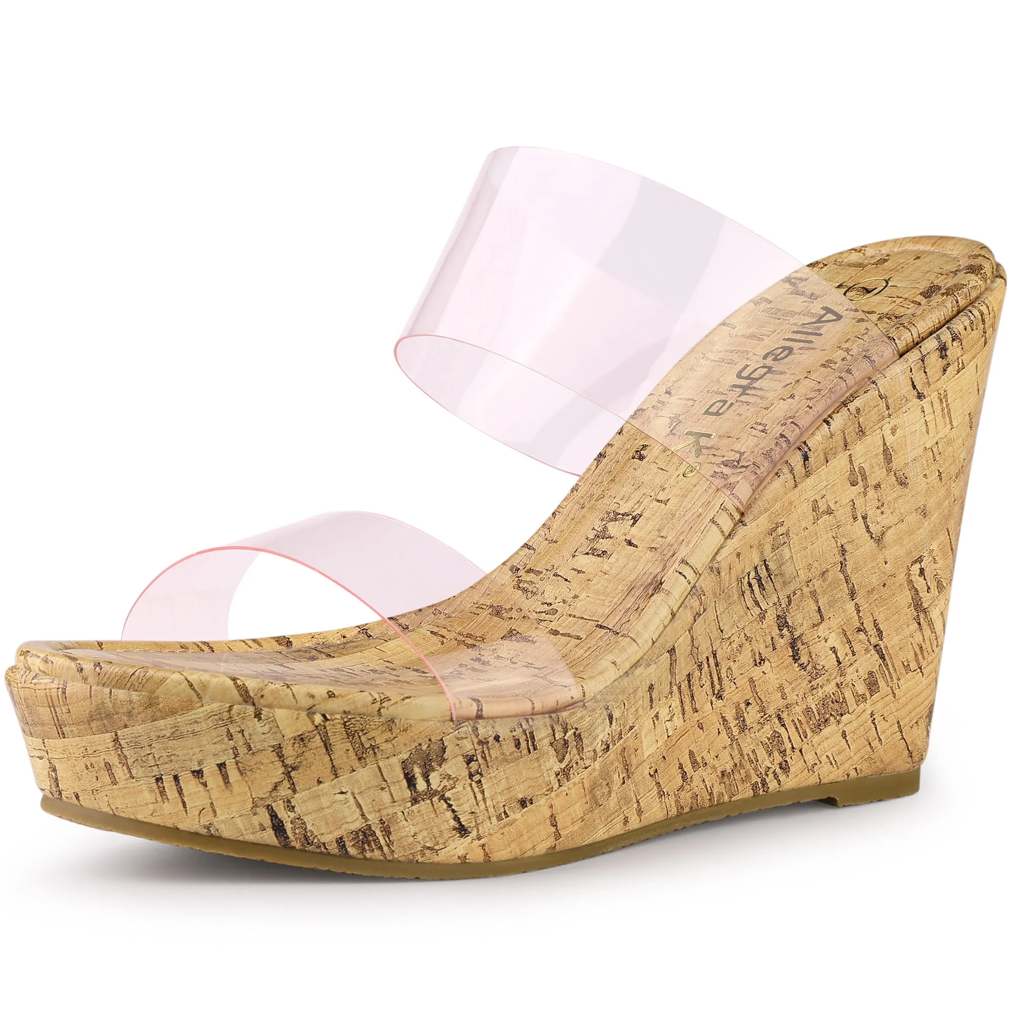 Clear Platform Transparent Straps Wedge Heel Sandals