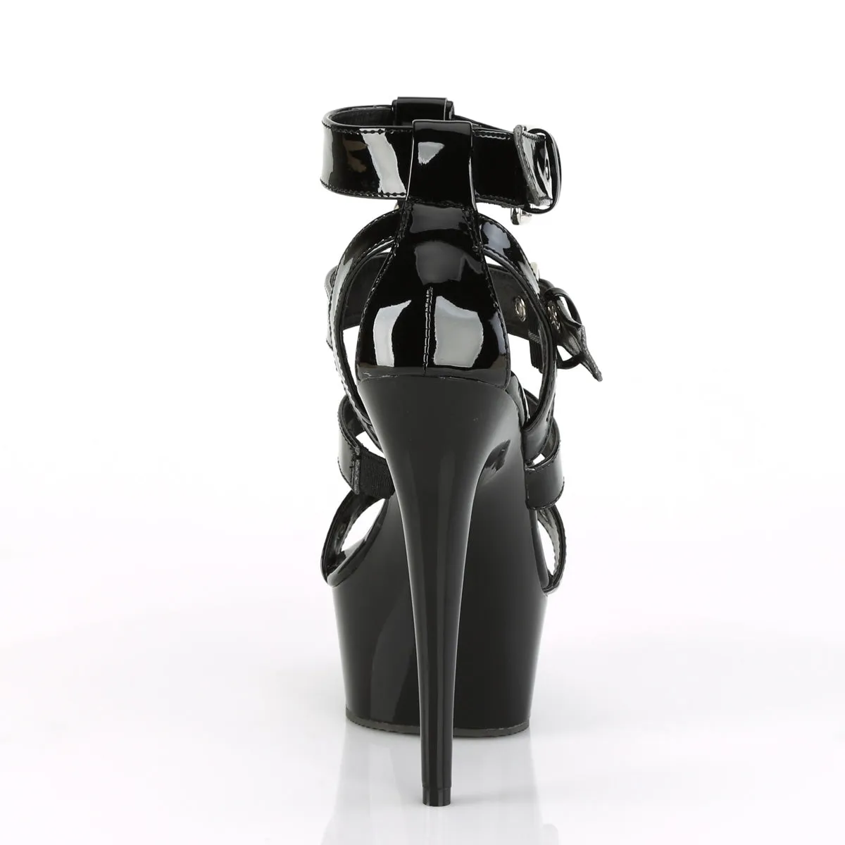 Delight-658 Strappy T-Strap Stiletto Black PA