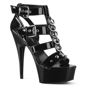 Delight-658 Strappy T-Strap Stiletto Black PA