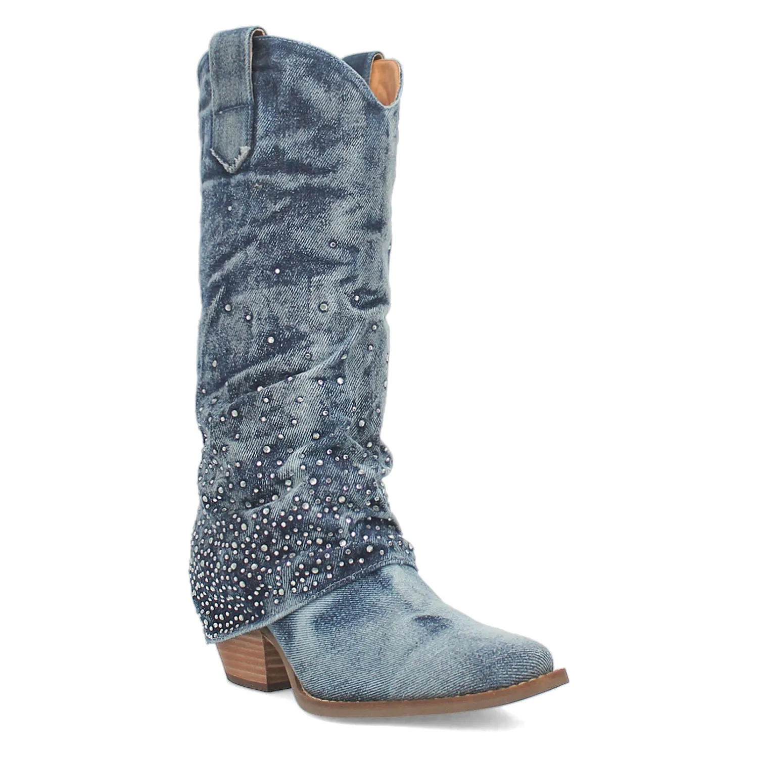 Dingo Womens Eye Candy Blue Denim Cowboy Boots