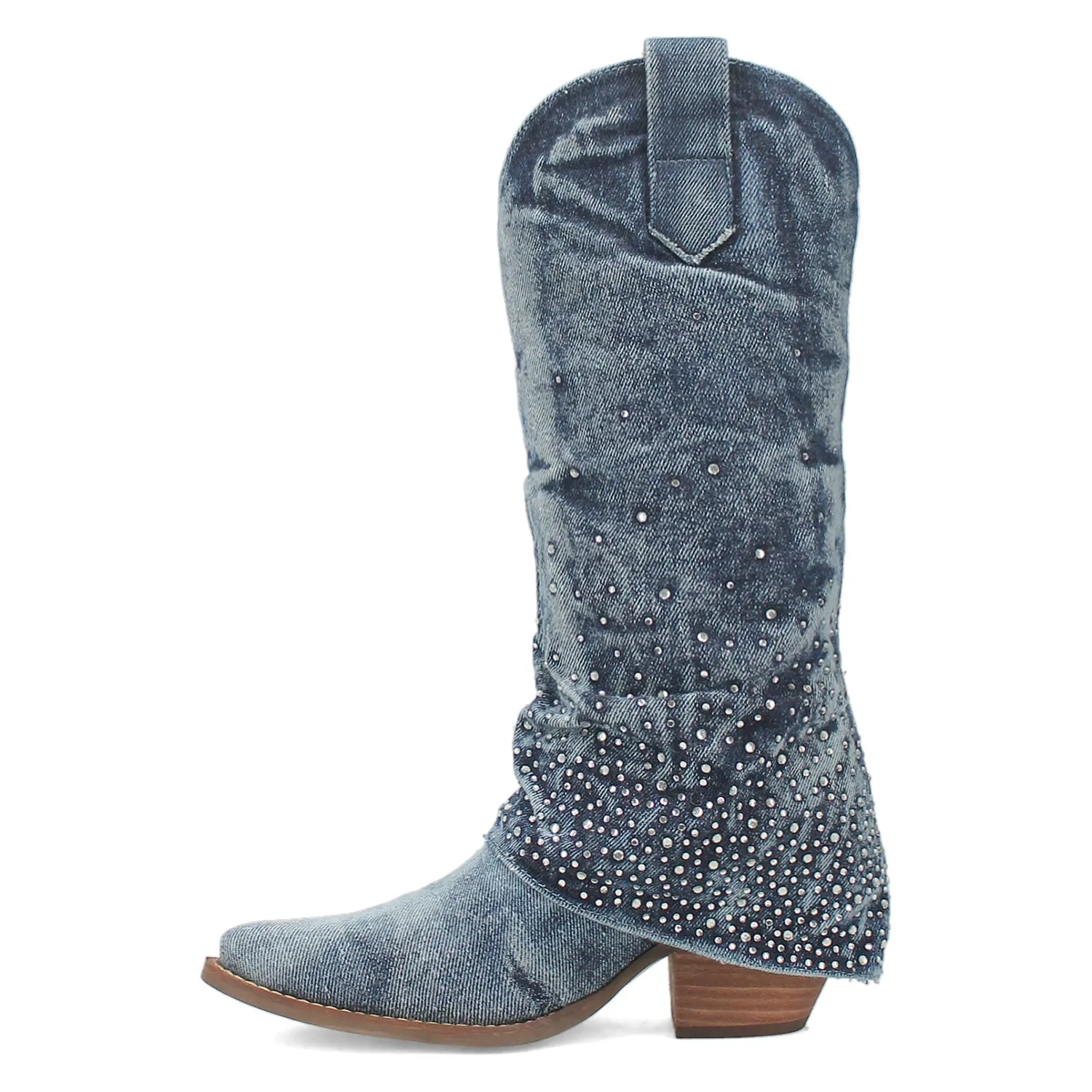 Dingo Womens Eye Candy Blue Denim Cowboy Boots