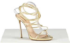 DSQUARED2 Metallic Snakeskin Strappy Sandals UK 6 EU 39 👠