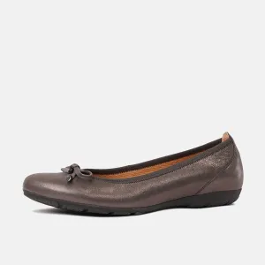 Erna Taupe Leather Ballet Flats