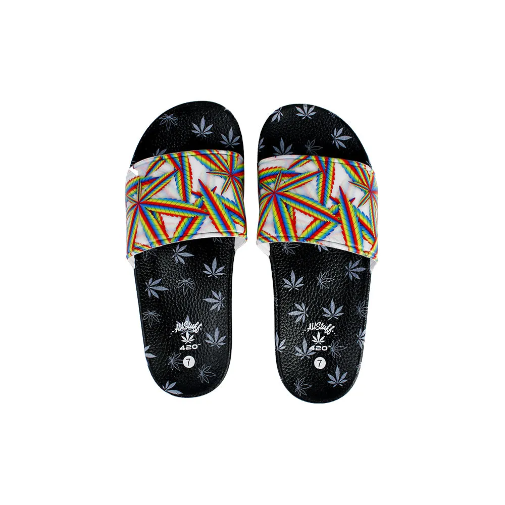 Himpy Slides - Womens Pineapple Express Black Sandal - 1 Pair Per Pack