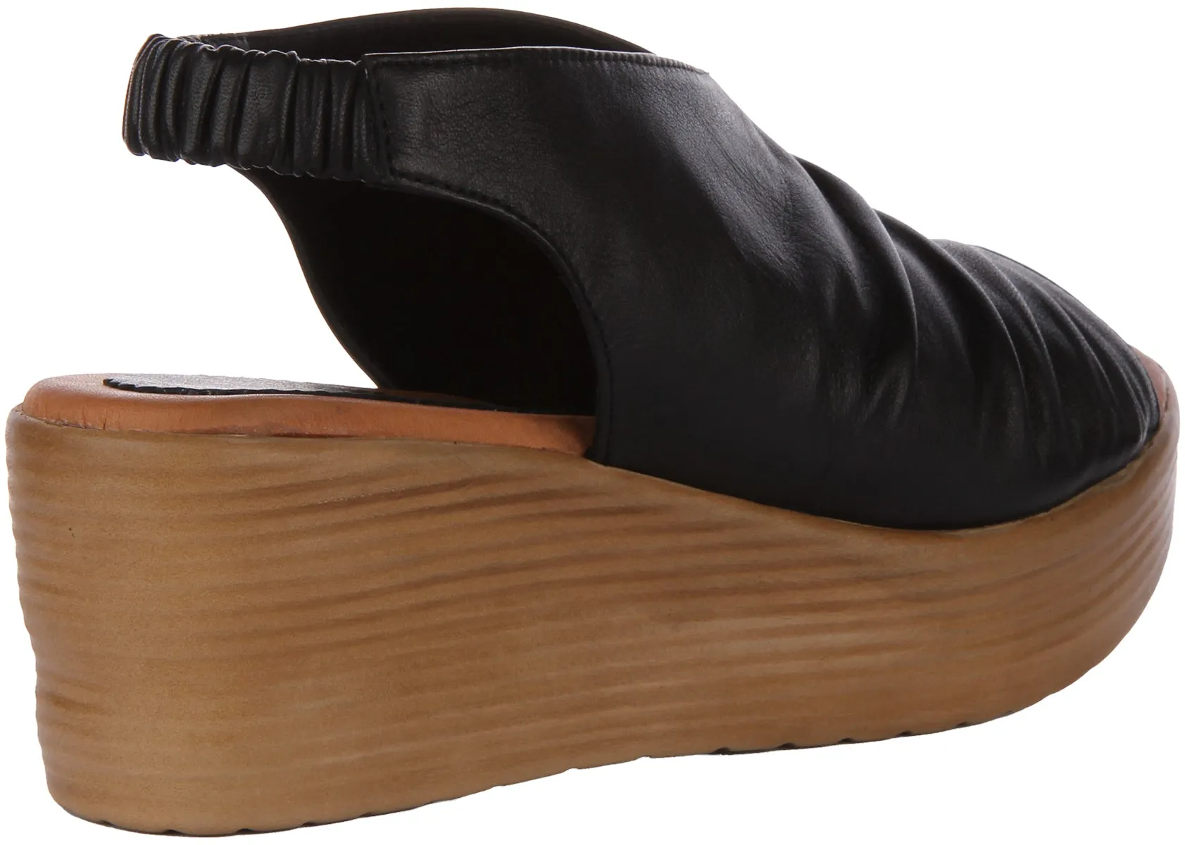 Justinreess England Dilla Wedge Sandal In Black For Women