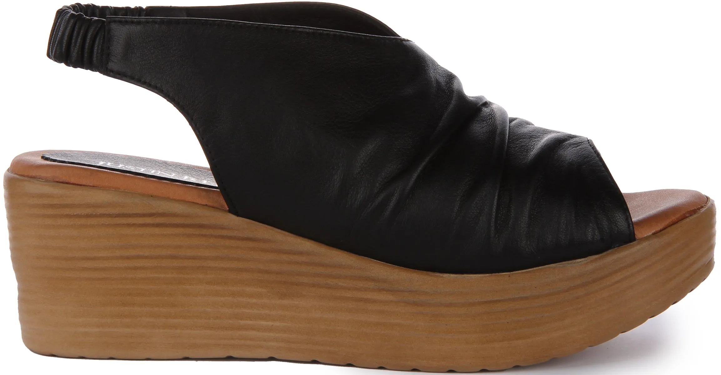 Justinreess England Dilla Wedge Sandal In Black For Women