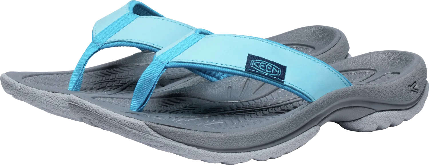 Kona Leather Flip-Flop in Blue Atoll/ Blue Danube