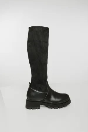 Lauren Chunky Sock Boot In Black