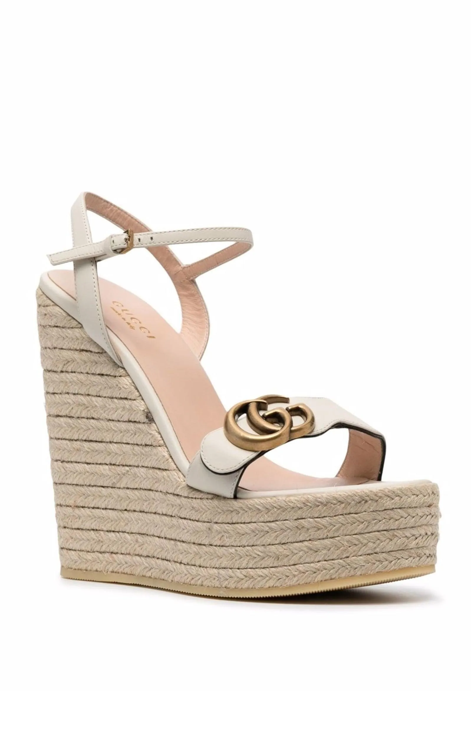 Leather Wedge Espadrille Sandals