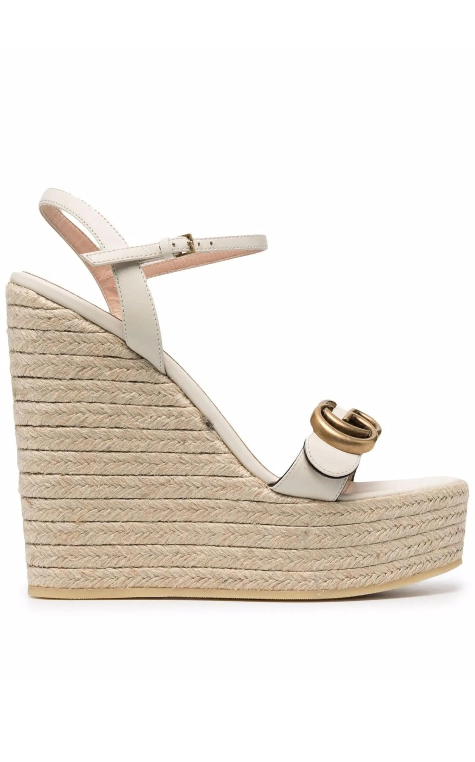 Leather Wedge Espadrille Sandals