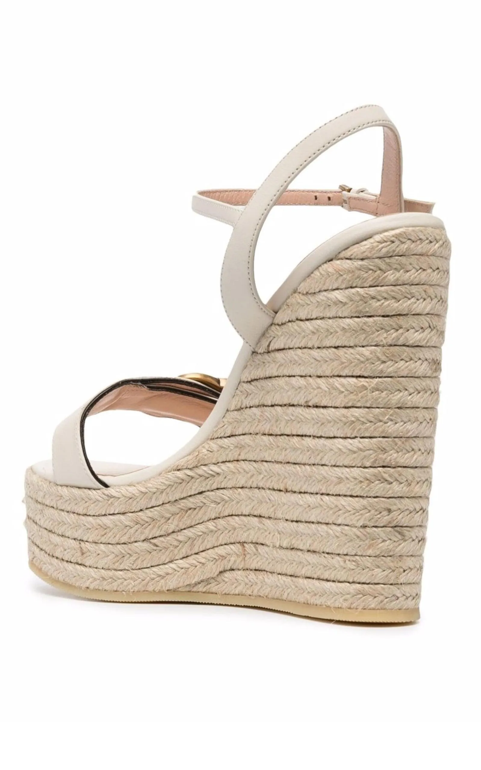 Leather Wedge Espadrille Sandals