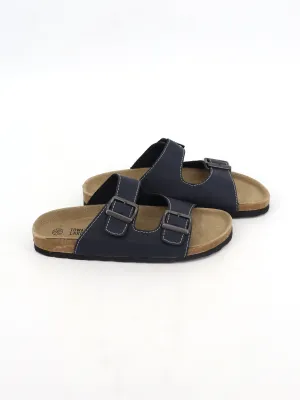 Men's Adjustable Buckle Slides,Navy