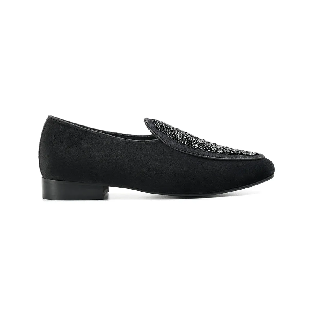 Monkstory Hand-Beaded Slip-ons - Black