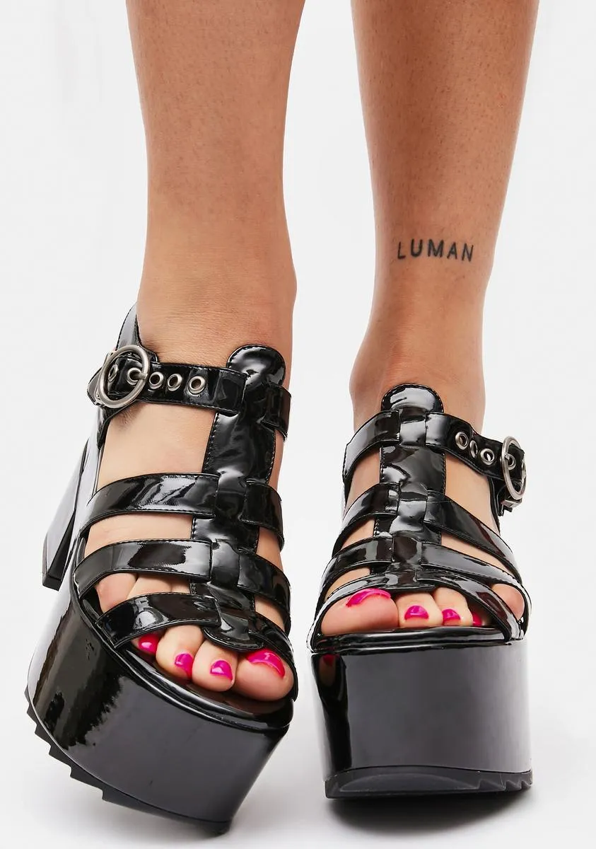 Noir Forgiveness Platform Sandals