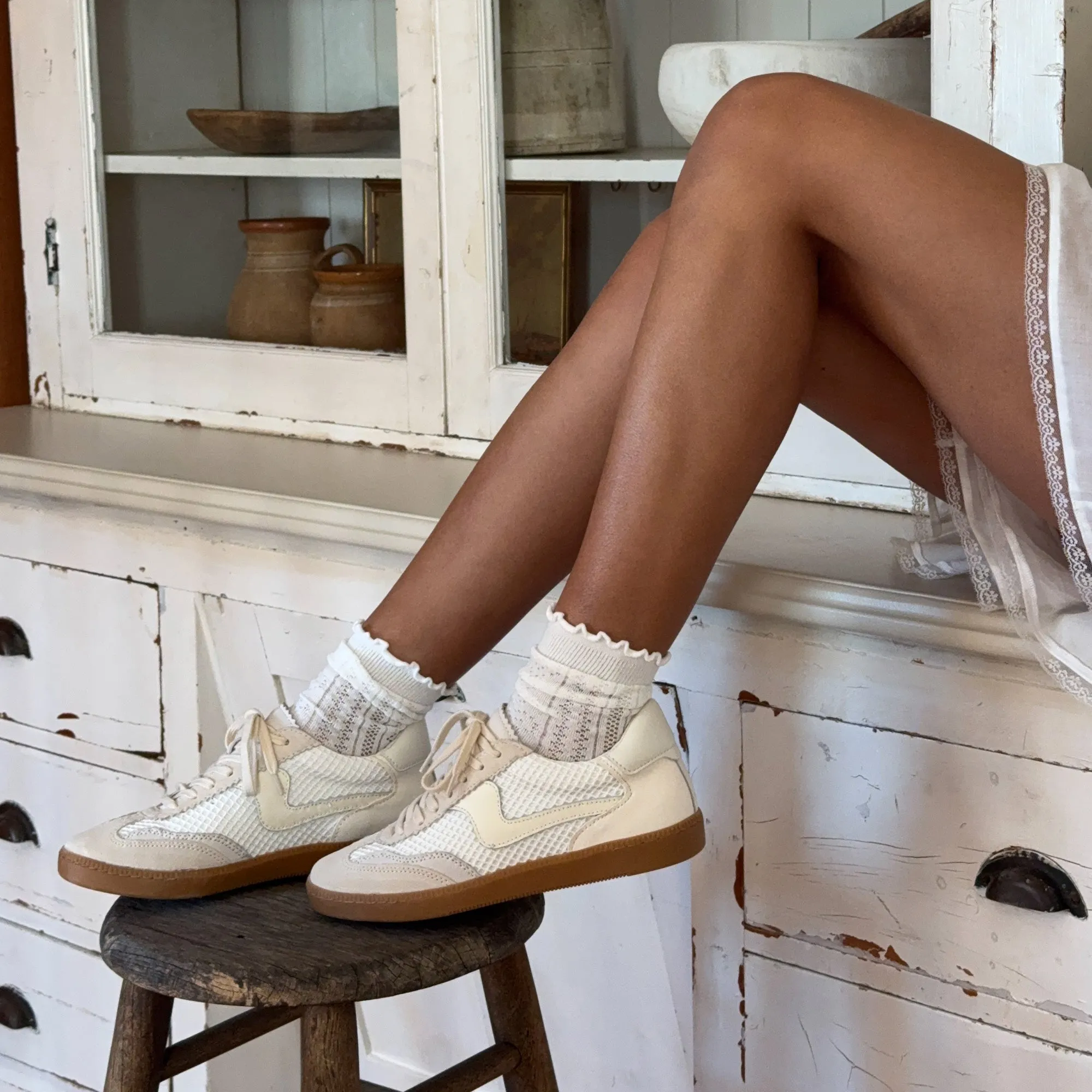 NOTICE MESH SNEAKERS WHITE WOVEN MESH