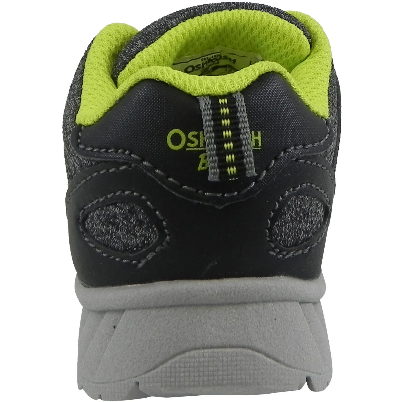 OshKosh Boy's Surge Mesh Stretch Lace Slip On Sneaker Black/Lime