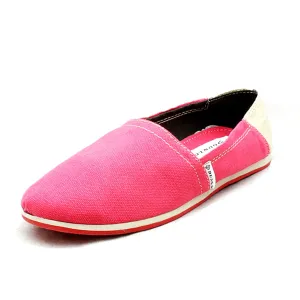 Salmon Pink Canvas slip on pumps / espadrilles