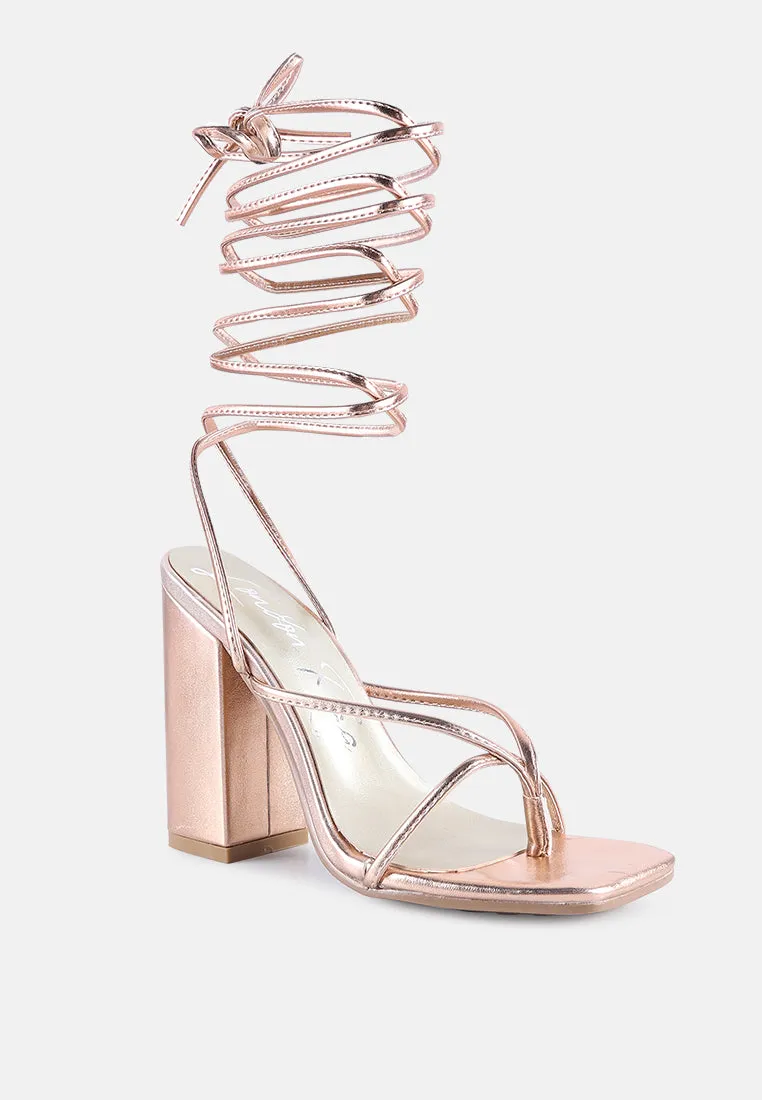 Shewolf Lace Up High Heel Sandals