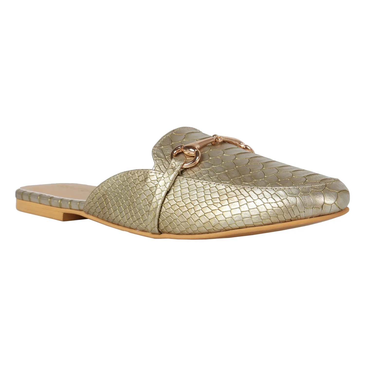 Tao Paris Lea 10021-03 Gold Patterned Mules