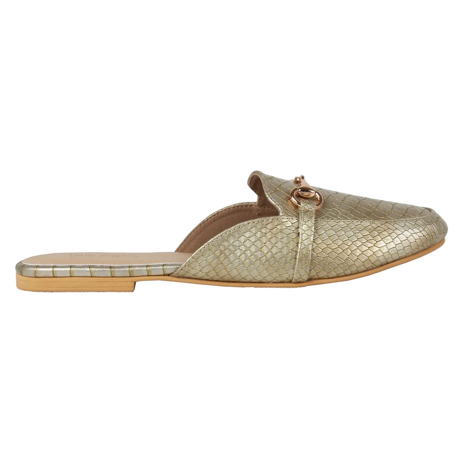 Tao Paris Lea 10021-03 Gold Patterned Mules