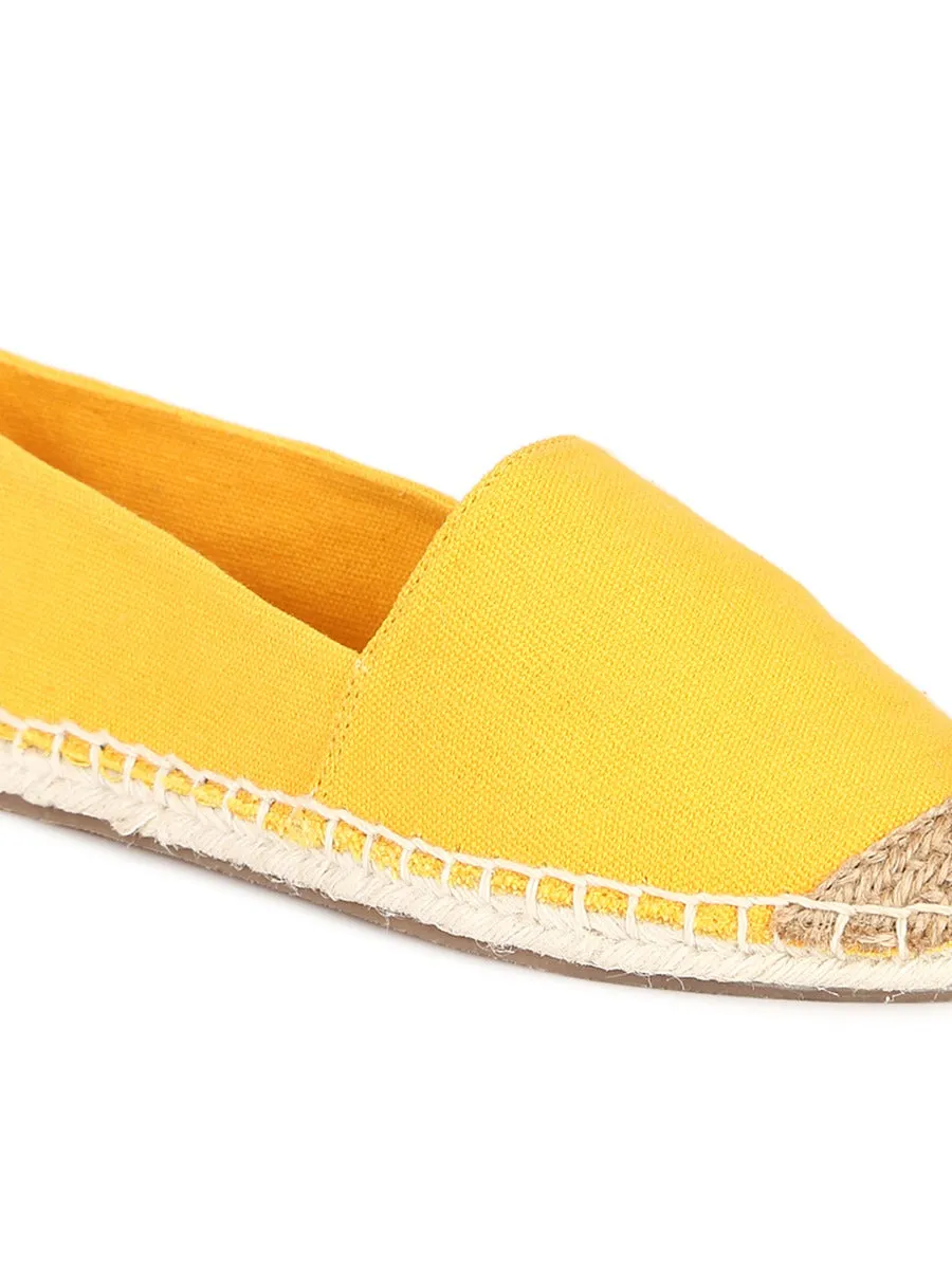 Yellow Canvas Slip On Espadrille Shoes